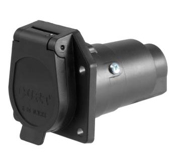 Curt Manufacturing - Curt Trailer Plug - 7-Way Socket - Vehicle End - Plastic - Black - Universal