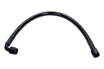 Allstar Performance - Allstar Performance AN Hose Assembly - 12" Long - 6 AN Hose - 6 AN Straight to 6 AN 90° Female - Braided Stainless - Black Plastic Coated - PTFE - Black Fittings