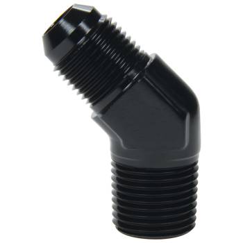 Allstar Performance - Allstar Performance 45° Adapter - 8 AN Male to 1/2" NPT Male - Aluminum - Black Anodize