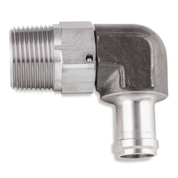 Earl's - Earl's 90° Adapter - 5/8" Hose Barb to 3/4" NPT Male Swivel - Stainless - Natural