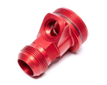 Peterson Fluid Systems - Peterson Fuel Filter End Cap - Inlet - 20 AN Male - 10 AN Port - Aluminum - Red Anodize - Peterson 400 Series Fuel Filters
