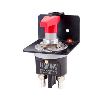 Flaming River - Flaming River Big Switch 500 Battery Disconnect - Rotary Switch - Panel Mount - Lock Out Bracket - LED Light - 12-24V