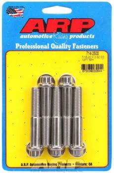ARP - ARP Bolt - 7/16-20" Thread - 2.500" Long - 7/16" 12 Point Head - Stainless - Polished (Set of 5)