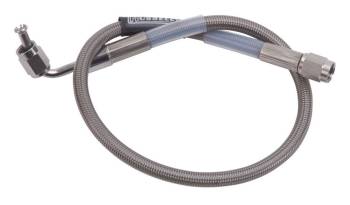 Russell Performance Products - Russell Brake Hose - Endura - 27" Long - 3 AN Hose - 3 AN 90° Female to 3 AN Straight Female - DOT Approved - Braided Stainless - PTFE Lined