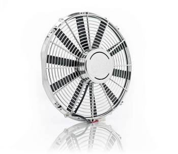 Be Cool - Be Cool Show & Go Electric Fan - 16" Fan - Pusher - 2360 CFM - Straight Blade - 16 x 16" - 3-1/2" Thick - Plastic - Chrome