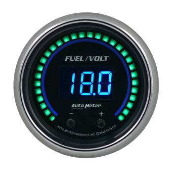 Auto Meter - Auto Meter Cobalt Elite Combination Gauge - Digital - Electric - Fuel Level/Voltmeter - 2-1/16" Diameter - Black Face