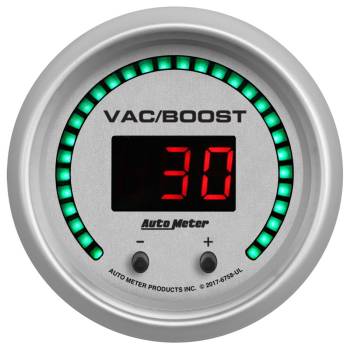 Auto Meter - Auto Meter Ultra-Lite Elite Boost/Vacuum Gauge - Digital - Electric - 0-1600 PSI/0-110 Bar - 2-1/16" - White Face