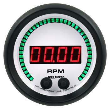 Auto Meter - Auto Meter Phantom Elite Tachometer - Digital - Electric - 0-16000 RPM - 3-3/8" - White Face