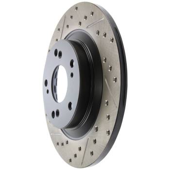 StopTech - StopTech Sport Brake Rotor - Rear - Right Side - Drilled/Slotted - 281.7 mm OD - 11.99 mm Thick - 5 x 114.3 mm Bolt Pattern - Iron - Natural