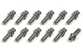Taylor Cable Products - Taylor Vibe-Lock Header Bolt - 3/8-16" Thread - 1.000" Long - 12 Point Head - Stainless - Polished (Set of 12)