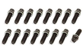 Taylor Cable Products - Taylor Vibe-Lock Header Bolt - 3/8-16" Thread - 1.250" Long - 12 Point Head - Steel - Black Oxide (Set of 16)