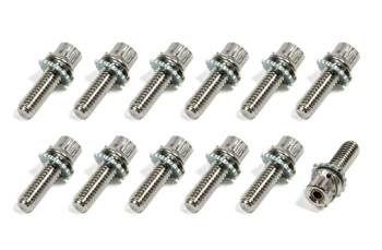 Taylor Cable Products - Taylor Vibe-Lock Header Bolt - 5/16-18" Thread - 1.000" Long - 12 Point Head - Stainless - Polished (Set of 12)