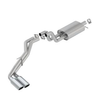 Borla Performance Industries - Borla S-Type Exhaust System - Single Side Exit - 2.75" Diameter - Dual 4" Polished Tips - Stainless - Natural - Ford Ranger 2019