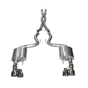 Corsa Performance - Corsa Xtreme Exhaust System - Cat-Back - 3" Diameter - Dual Rear Exit - Dual 4" Black Tips - Stainless - Natural - 5.0 L - GT