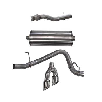 Corsa Performance - Corsa Sport Exhaust System - Cat-Back - 3" Diameter - Single Side Exit - Dual 4" Polished Tips - Stainless - Natural - GM Fullsize SUV 2015-19
