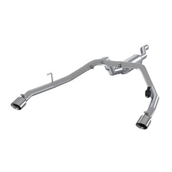 MBRP Performance Exhaust - MBRP PRO Series Exhaust System - Cat-Back - 2-1/2" Diameter - Dual Rear Exit - Dual 4" Polished Tips - Stainless - Natural - Jeep Gladiator 2020