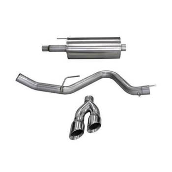Corsa Performance - Corsa Sport Exhaust System - Cat-Back - 3" Diameter - Single Side Exit - Dual 4" Polished Tips - Stainless - Natural - Super Cab/Super Crew - 5.0 L