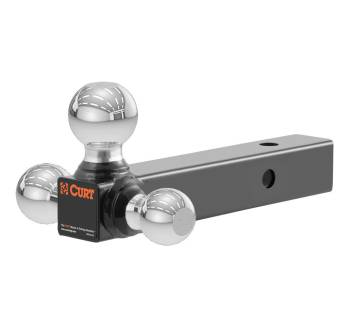 Curt Manufacturing - Curt Tri-Ball Ball Mount Hitch - 2" Hitch - 7"/8-1/2" Long - 3500/5000/10000 lb. Capacity - 1-7/8, 2, and 2-5/16" Balls Installed - Steel - Black Powder Coat