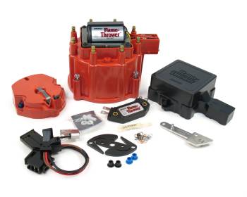 PerTronix Performance Products - PerTronix Flame-Thrower Distributor Tune Up Kit - Cap/Coil/Dust Cover/Hardware/Module/Rotor/Vacuum Advance - Red - GM HEI Distributors