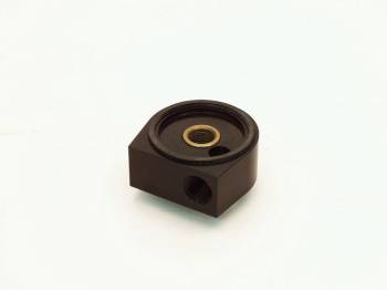Canton Racing Products - Canton Oil Filter Adapter - Bolt-On - 1/2" NPT Inlet - 22 mm x 1.5 Thread - 1/2" NPT Female Port - Billet Aluminum - Black Anodize - Universal
