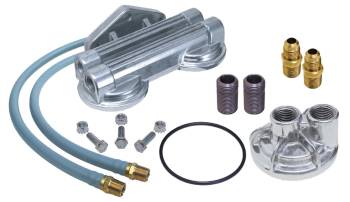Trans-Dapt Performance - Trans-Dapt Remote Oil Filter - Double Filter - 13/16-16" Thread Adapter - Two 30" Hoses - 3/4-16" Thread Housing - Fittings/Hardware - BOP V8