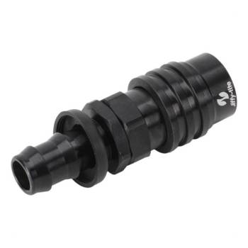 Jiffy-tite - Jiffy-Tite 3000 Series Quick Release Adapter - Straight - 8 AN Hose Barb to Quick Release Socket - Valved - FKM Seal - Aluminum - Black Anodize