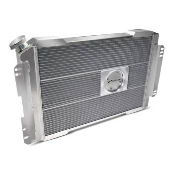 Proform Parts - Proform Slim-Fit Direct Fit Series Aluminum Radiator - 28-7/64" W x 18-1/2" H x 4" D - Single Pass - Left Side Inlet - Right Side Outlet - Natural - Manual Transmission - GM F-Body 1967-69