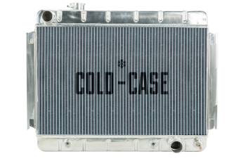 Cold-Case Radiators - Cold-Case Aluminum Radiator - 27.75" W x 20.5" H x 3" H x 3" D - Driver Side Inlet - Passenger Side Outlet - Polished - Automatic - GM A-Body 1966-67