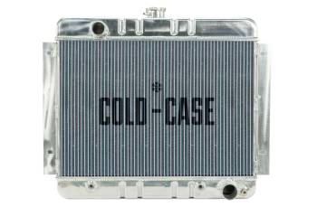 Cold-Case Radiators - Cold-Case Aluminum Radiator - 22.35" W x 20.7" H x 3" D - Driver Side Inlet - Passenger Side Outlet - Polished - Automatic - GM X-Body 1962-67
