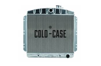 Cold-Case Radiators - Cold-Case Aluminum Radiator - 25.2" W x 23.2" H x 3" D - Center Inlet - Passenger Side Outlet - Polished - Chevy Car 1949-54