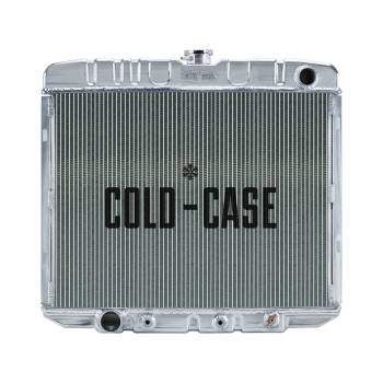Cold-Case Radiators - Cold-Case Aluminum Radiator - 25.5" W x 21.5" H x 3" D - Passenger Side Inlet - Driver Side Outlet - Polished - Big Block Ford - Ford Fairlane 1966-67