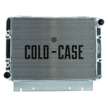Cold-Case Radiators - Cold-Case Aluminum Radiator - 26.5" W x 20.8" H x 3" D - Passenger Side Inlet - Driver Side Outlet - Polished - Automatic - Ford Galaxie 1960-63