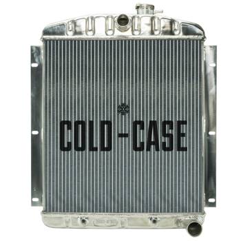 Cold-Case Radiators - Cold-Case Aluminum Radiator - 22.6" W x 27" H x 3" D - Center Inlet - Passenger Side Outlet - Polished - Chevy Truck 1947-54
