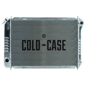 Cold-Case Radiators - Cold-Case Aluminum Radiator - 30.175" W x 19.7" H x 3" D - Passenger Side Inlet - Driver Side Outlet - Polished - Ford Mustang 1987-93