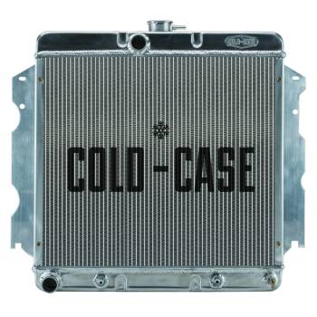 Cold-Case Radiators - Cold-Case Aluminum Radiator - 26.3" W x 23.5" H x 3" D - Center Inlet - Driver Side Outlet - Polished - Automatic - Mopar A-Body/B-Body/C-Body/E-Body - 1962-74