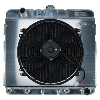 Cold-Case Radiators - Cold-Case Aluminum Radiator and Fan - 25" W x 22.5" H x 3" D - Driver Side Inlet - Passenger Side Outlet - Automatic - Mopar A-Body/B-Body 1970-72