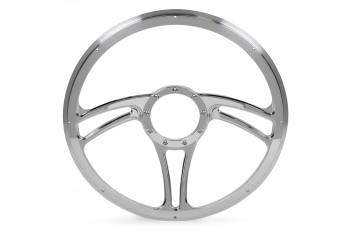Billet Specialties - Billet Specialties BLVD 05 Steering Wheel - Half Wrap - 15.50" Diameter - 3 Spoke - No Grip - Aluminum - Polished