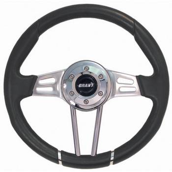 Grant Products - Grant Club Sport Steering Wheel - 13-1/2" Diameter - 3-Spoke - Black Vinyl Grip - Polished