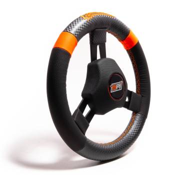 MPI - MPI Quarter Midget Steering Wheel - 11" Diameter - 3-Spoke - 1-1/4" Dish - Synthetic Grip - Black