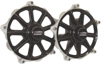 King Racing Products - King Racing Products Front Hub - Left Side - Races Included - Aluminum - Black Powder Coat/Machined - Sprint Car