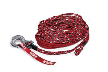 Warn - Warn Nightline Rope - 3/8" OD - 80 Ft. Long - Hook Included - Synthetic - Black/Red/White