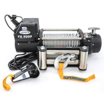 Superwinch - Superwinch Tiger Shark 9500 Winch - 9500 lb. Capacity - Roller Fairlead - 12 Ft. Remote - 21/64" x 95 Ft. Steel Rope - 12V