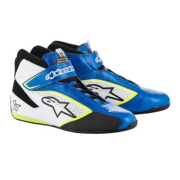Alpinestars - Alpinestars Tech-1 T Shoe - Blue/White/Yellow - Size 10