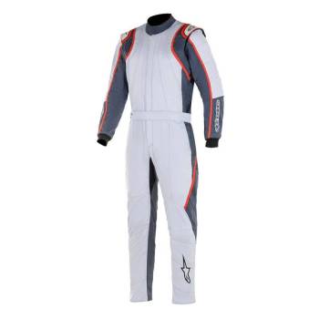 Alpinestars - Alpinestars GP Race v2 Boot Cut Suit - Silver/Asphalt/Red - Size 46