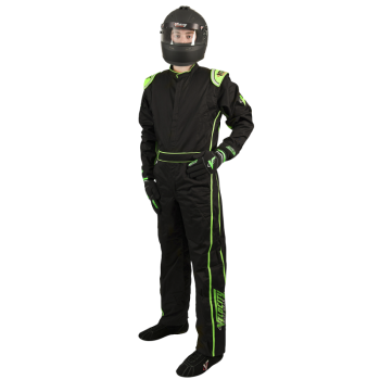 Velocity Race Gear - Velocity 1 Sport Suit - Black/Fluo Green - Small
