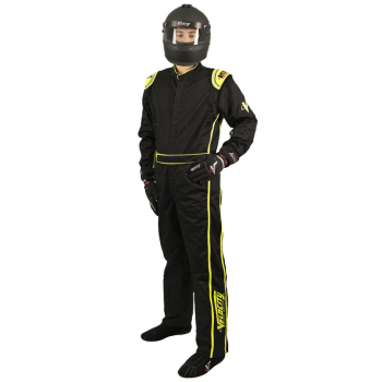 Velocity Race Gear - Velocity 1 Sport Suit - Black/Fluo Yellow - Medium/Large