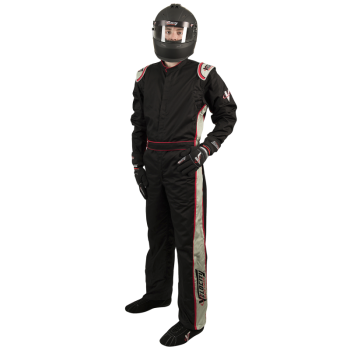Velocity Race Gear - Velocity 1 Sport Suit - Black/Silver - X-Large