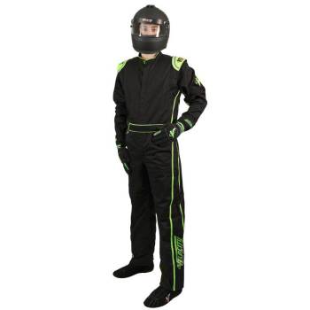 Velocity Race Gear - Velocity 5 Race Suit - Black/Fluo Green - Medium