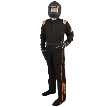 Velocity Race Gear - Velocity 5 Race Suit - Black/Fluo Orange - Medium