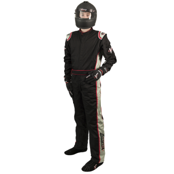 Velocity Race Gear - Velocity 5 Race Suit - Black/Silver - Large